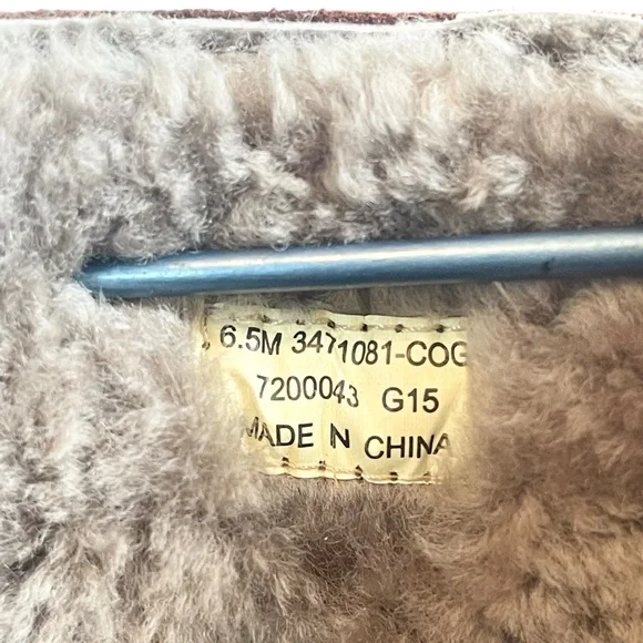 Frye Gemma Short Shearling Leather and Suede Boots in Cognac Brown Size 6.5 - Picture 14 of 17